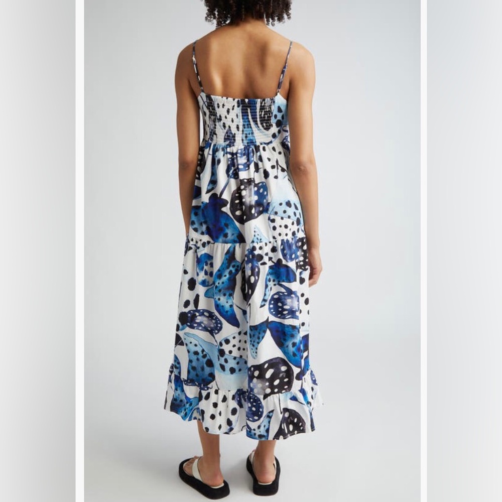 NWT $210 FARM Rio Mantas Sundress BLUE / OFF-WHITE, Size X-Large! - Picture 2 of 6